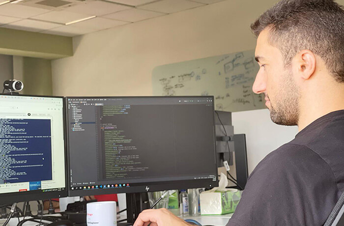 Software Engineer working on the computer