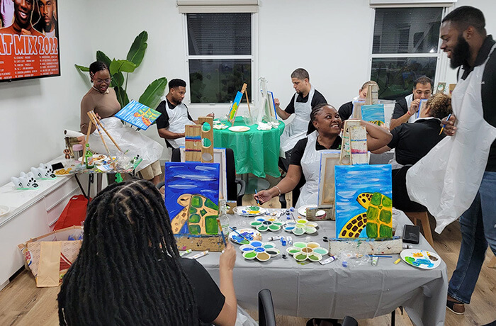 Questrade employees panting
