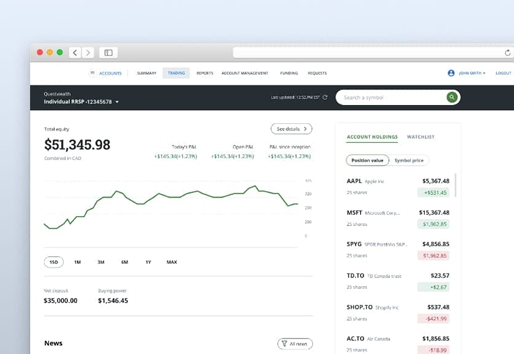 Questrade Trading screenshot